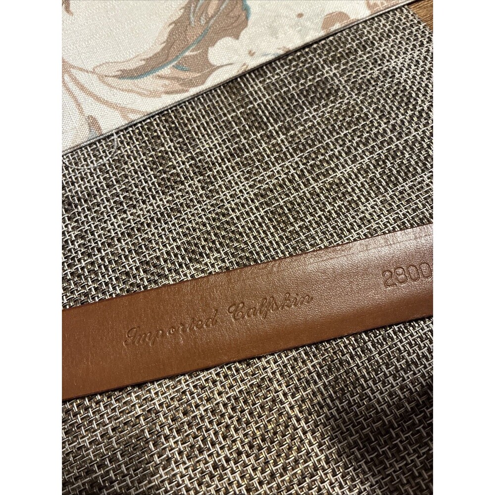 New Allen Edmonds 38 Belt Brown Basket Weaved Calfskin Leather Solid Brass - Picture 4 of 9